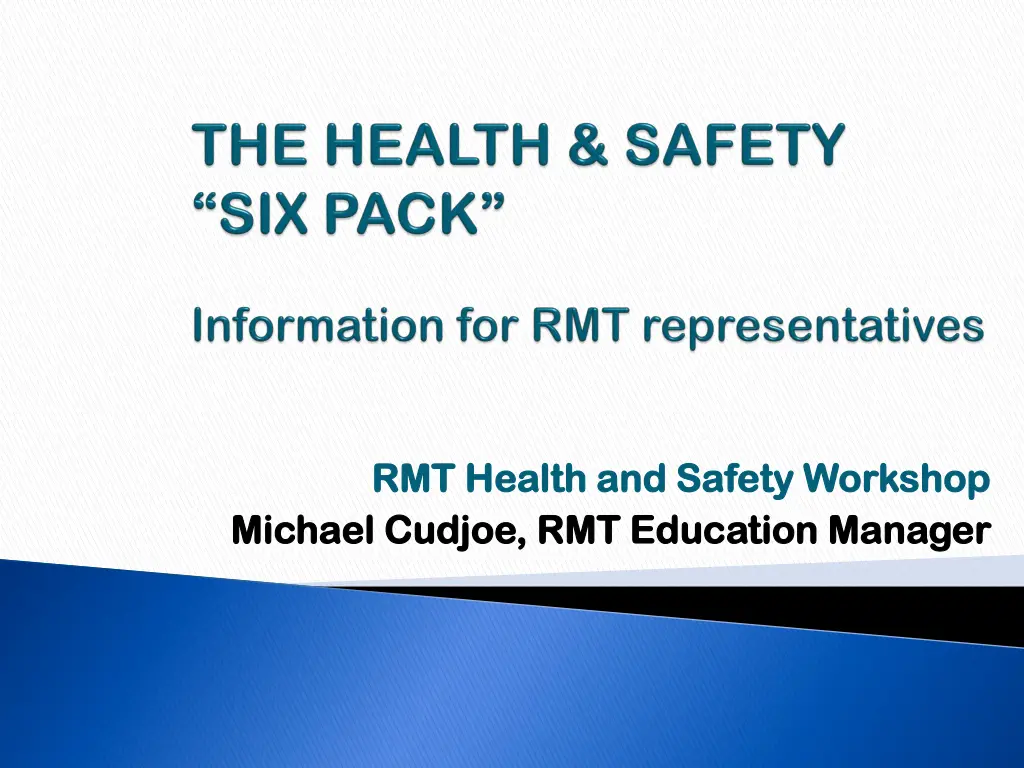 rmt health and safety workshop rmt health