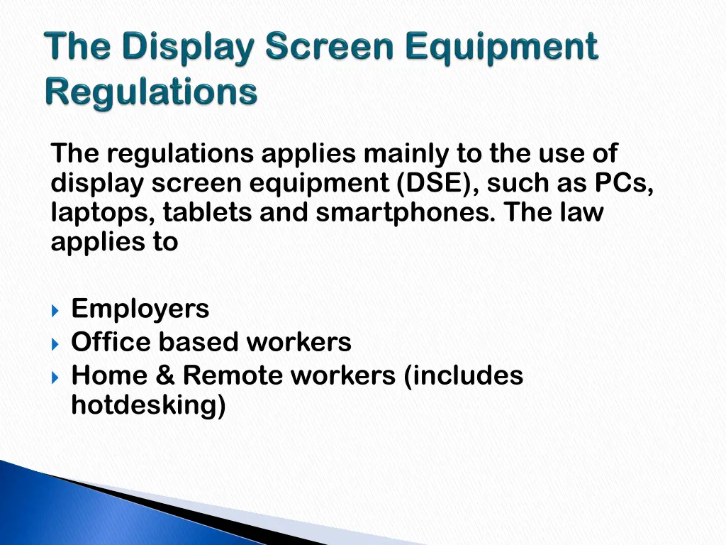 the regulations applies mainly