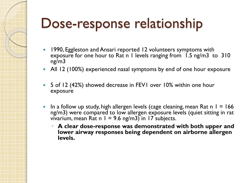 dose response relationship