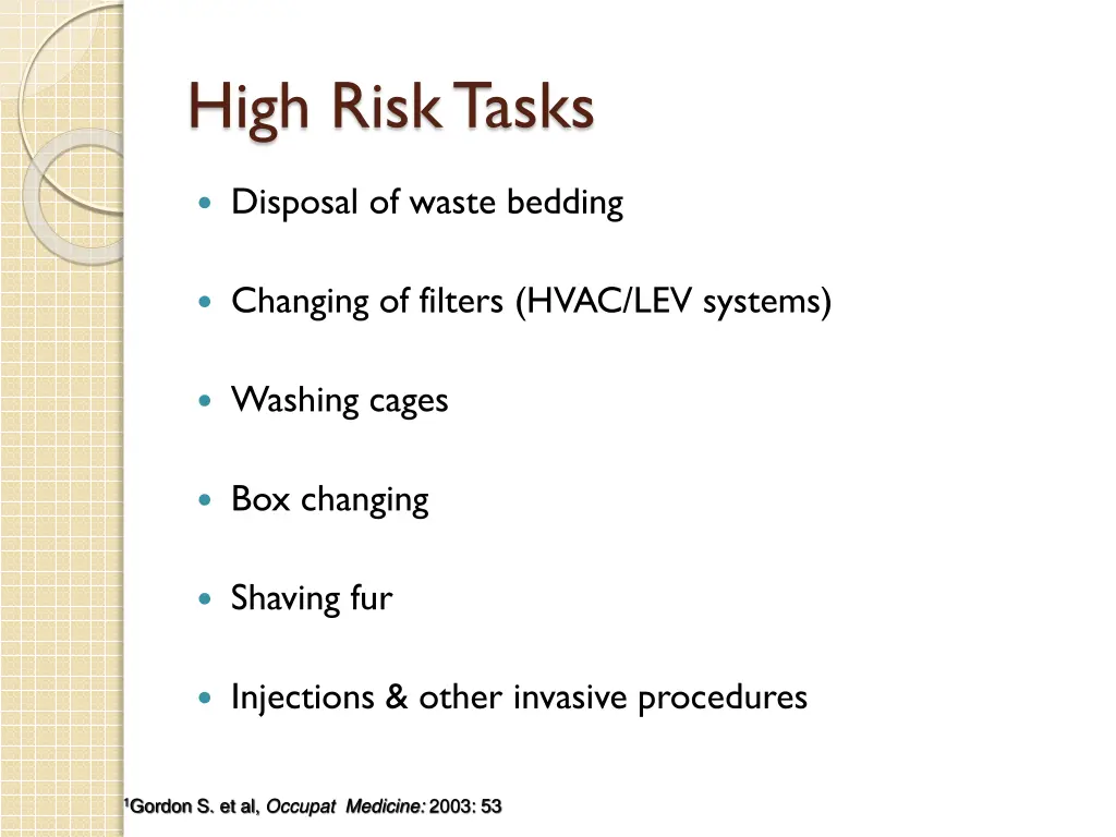 high risk tasks