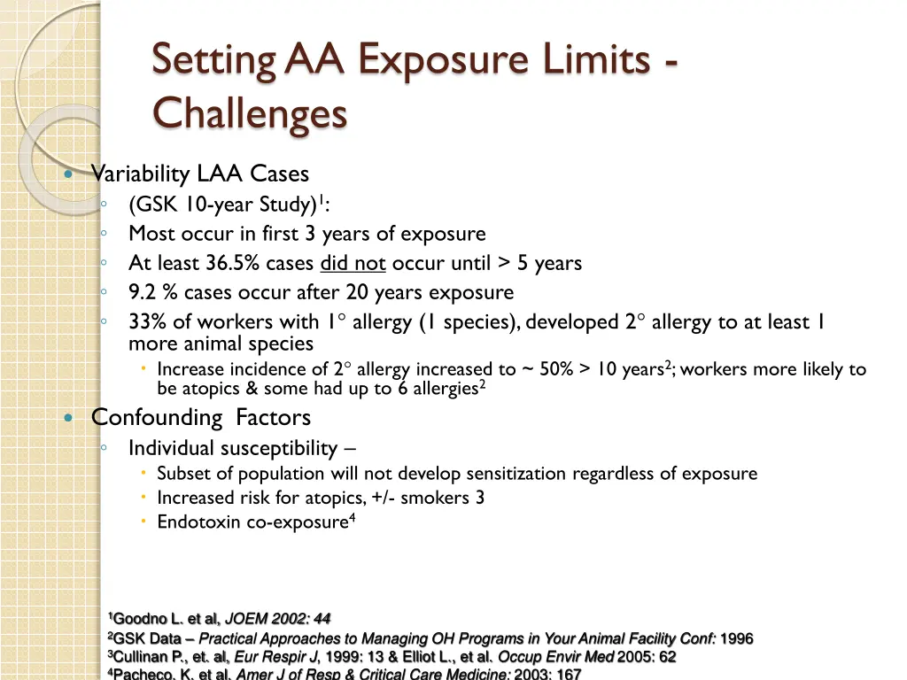 setting aa exposure limits challenges