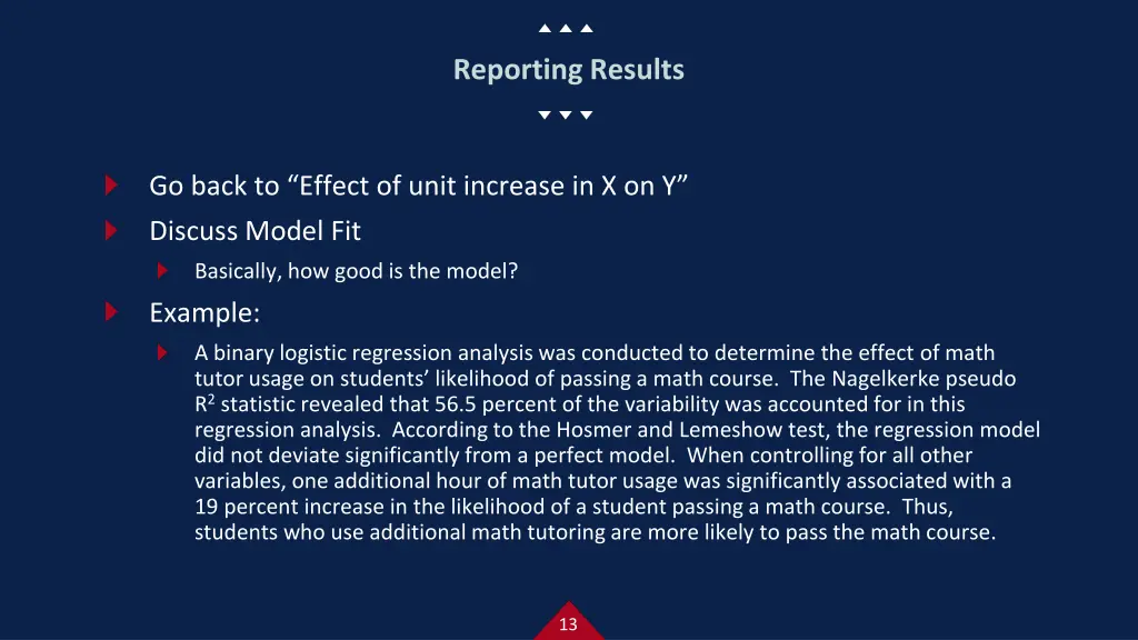 reporting results