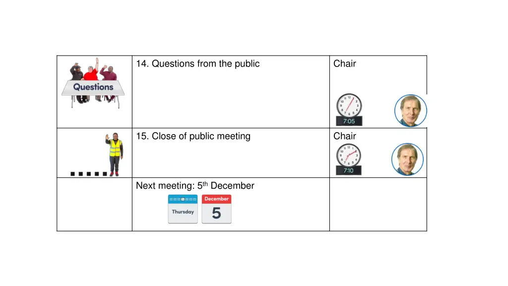 14 questions from the public