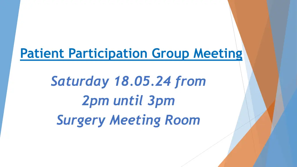 patient participation group meeting