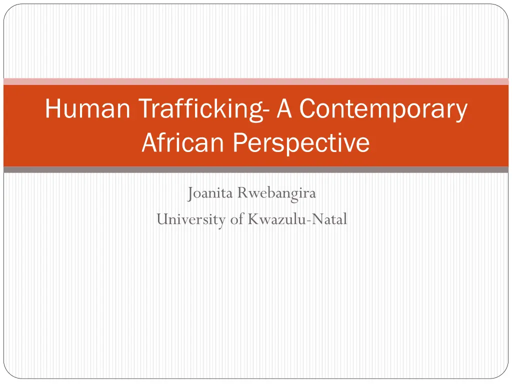 human trafficking a contemporary african
