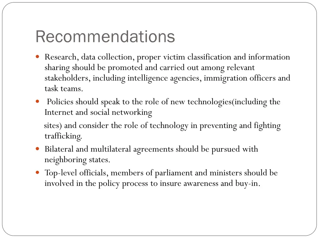 recommendations 2