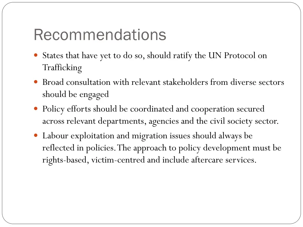 recommendations