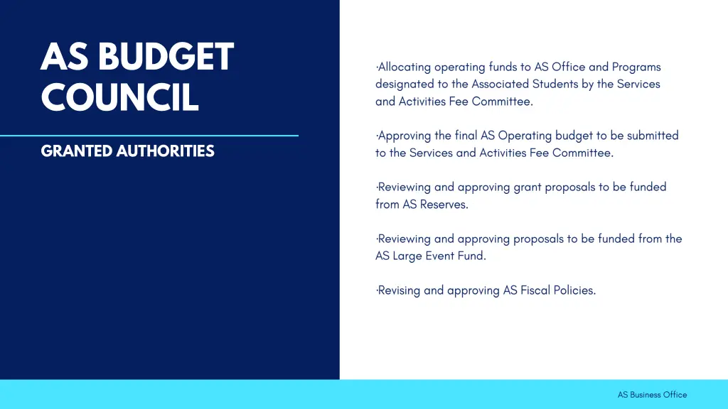 as budget council 1
