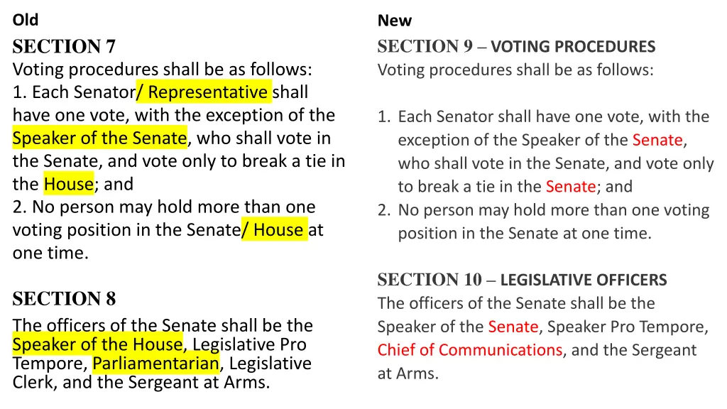 old section 7 voting procedures shall