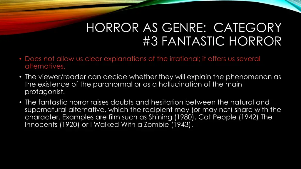horror as genre category 3 fantastic horror