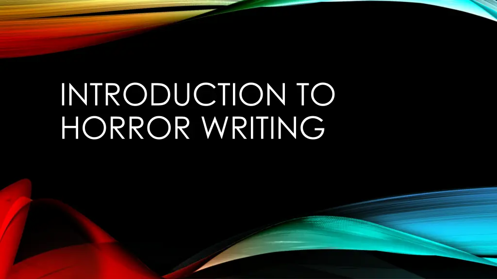 introduction to horror writing