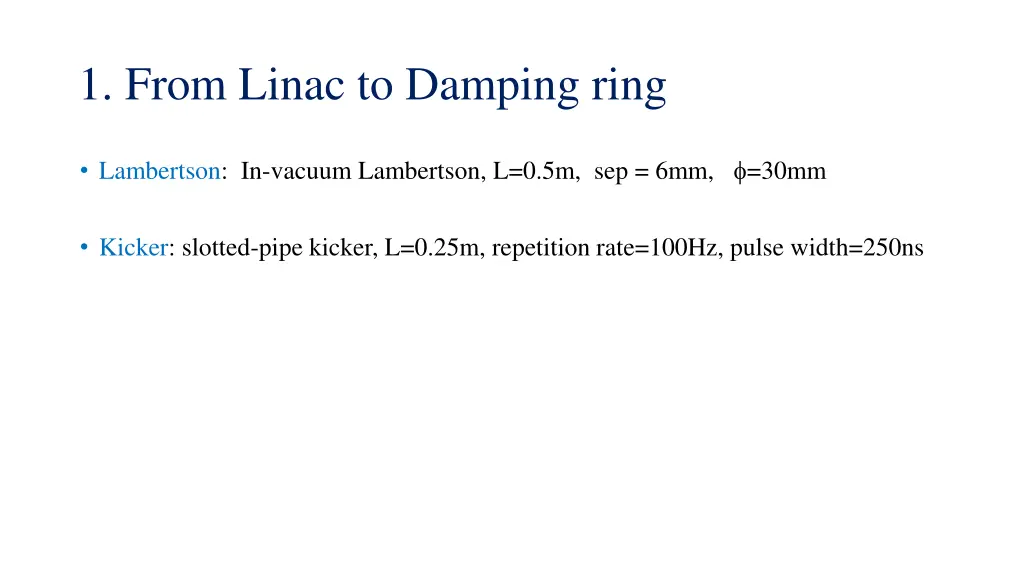 1 from linac to damping ring 3