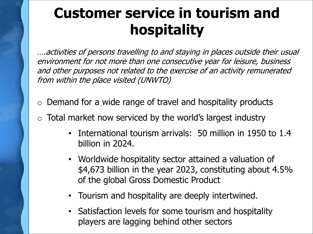 customer service in tourism and hospitality