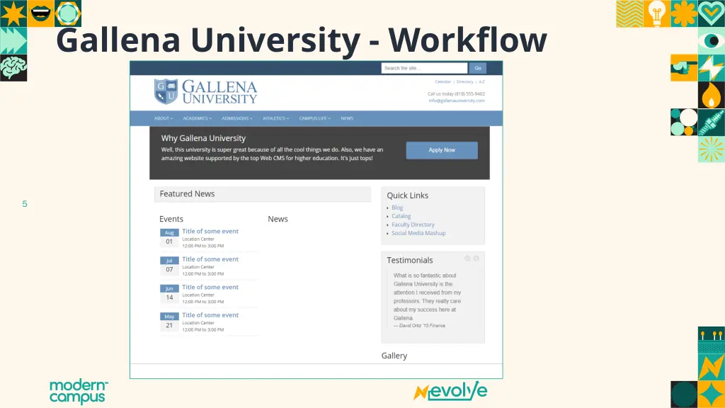 gallena university workflow