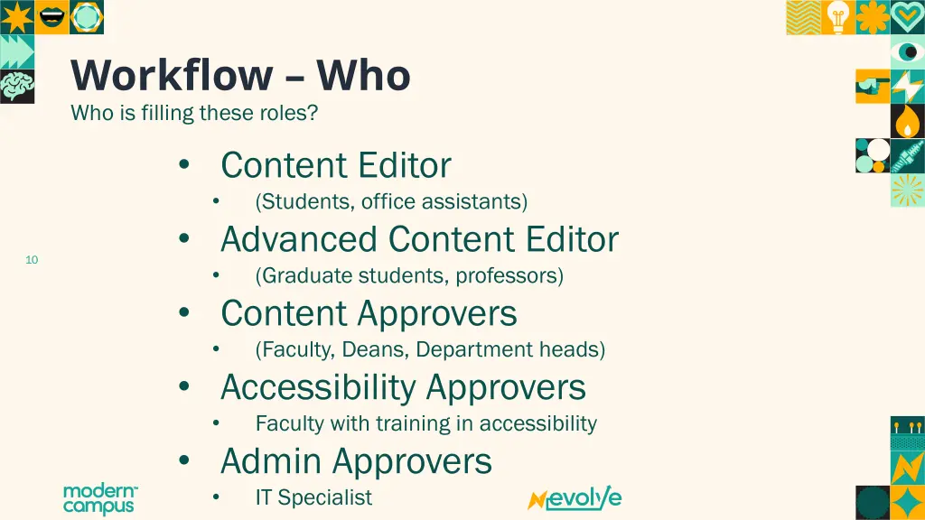 workflow who who is filling these roles content 1