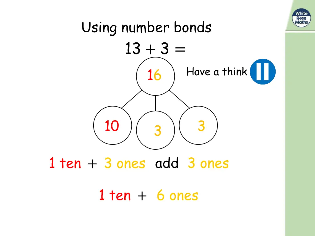 using number bonds 13 3