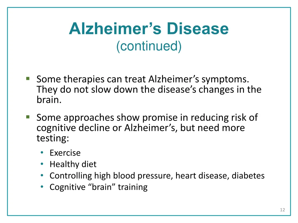 alzheimer s disease continued