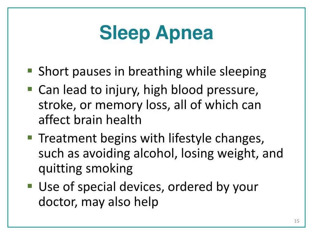 sleep apnea