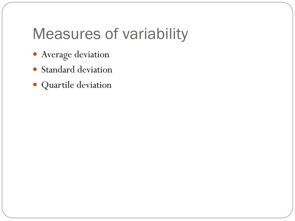 measures of variability
