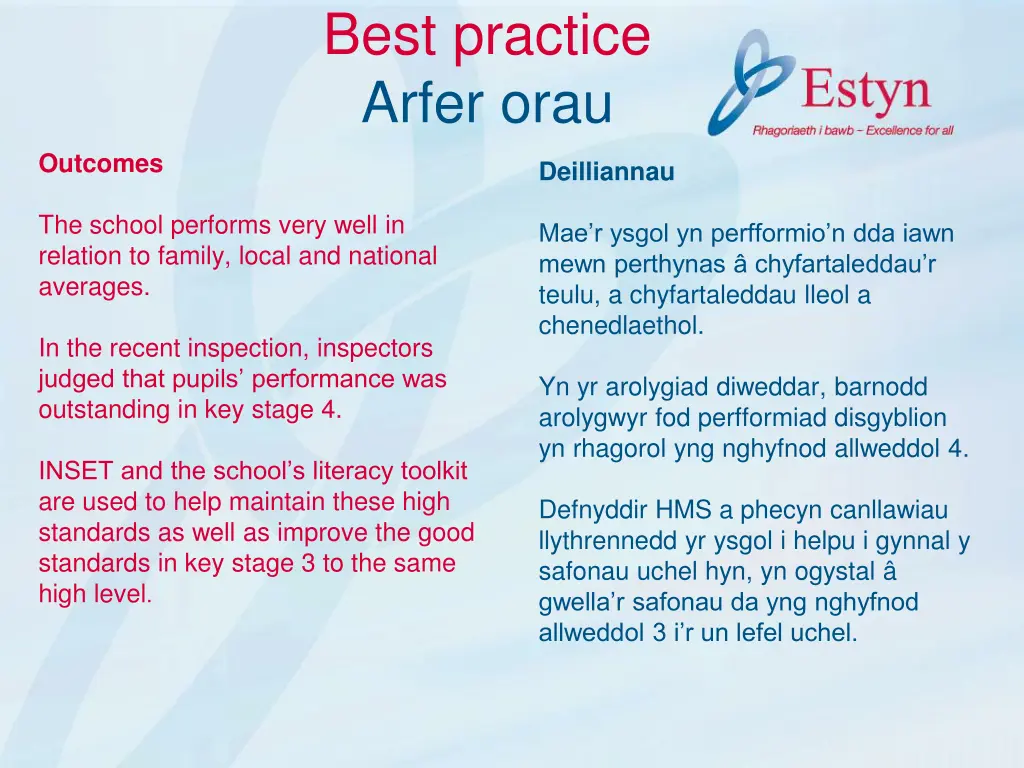 best practice arfer orau 4