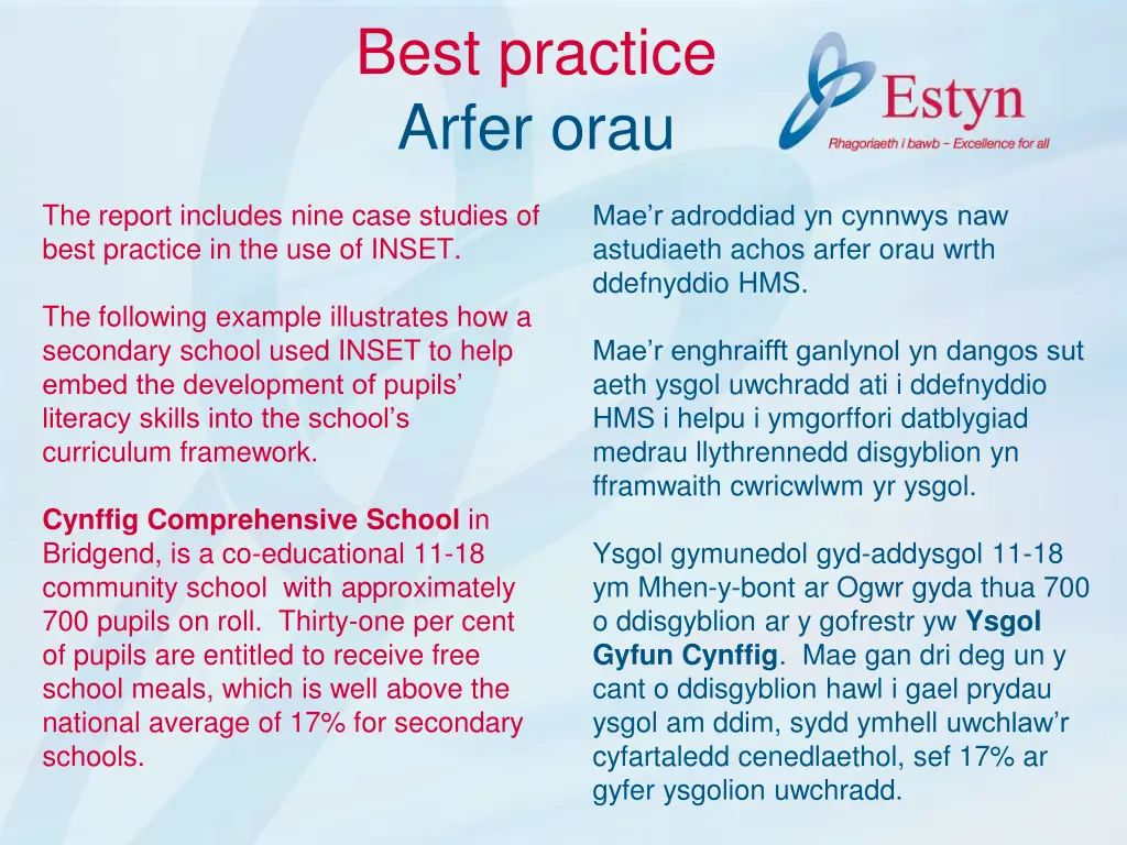 best practice arfer orau