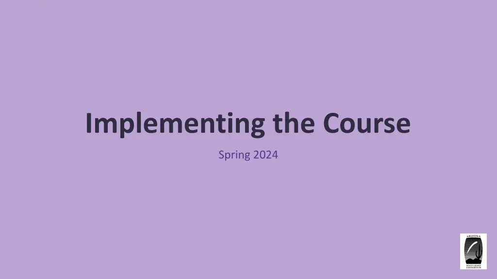 implementing the course