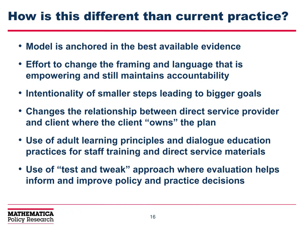 how is this different than current practice
