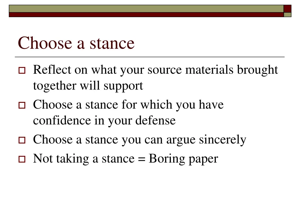 choose a stance