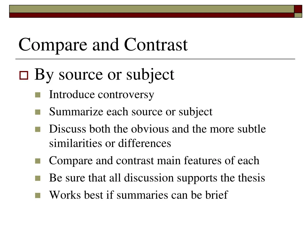 compare and contrast