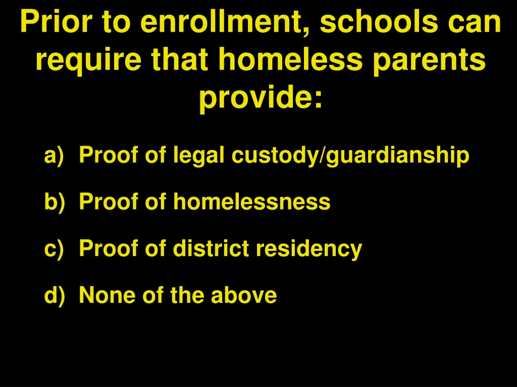 prior to enrollment schools can require that