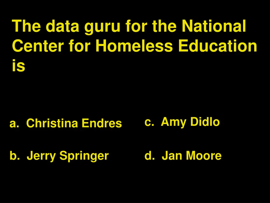 the data guru for the national center