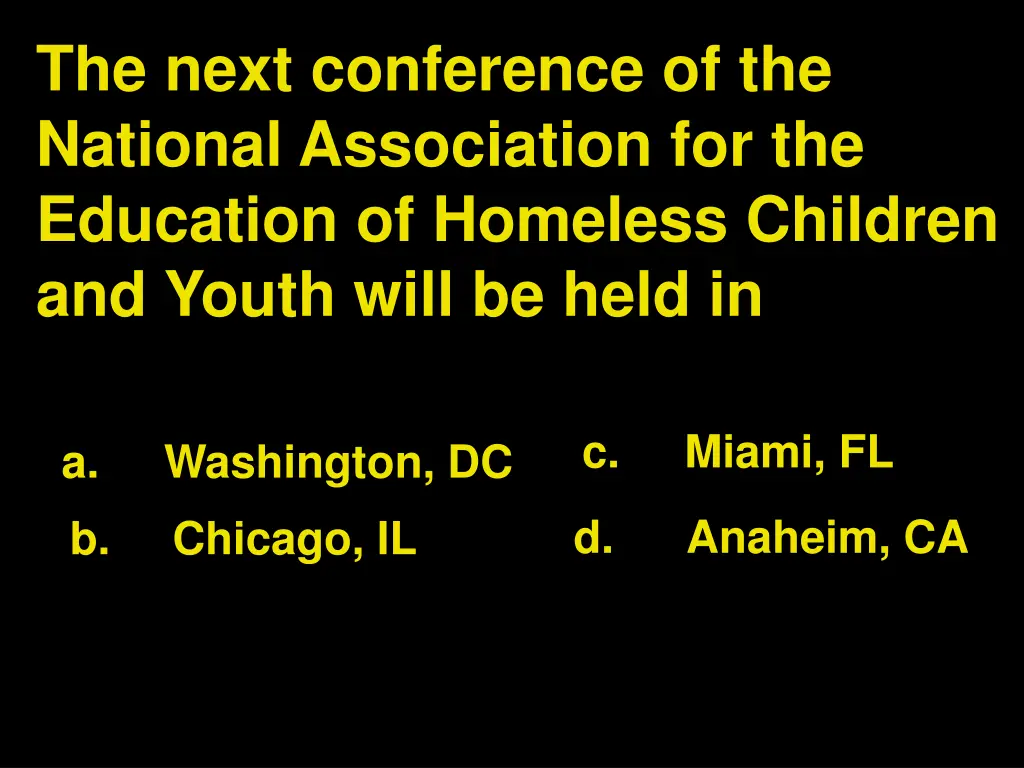 the next conference of the national association