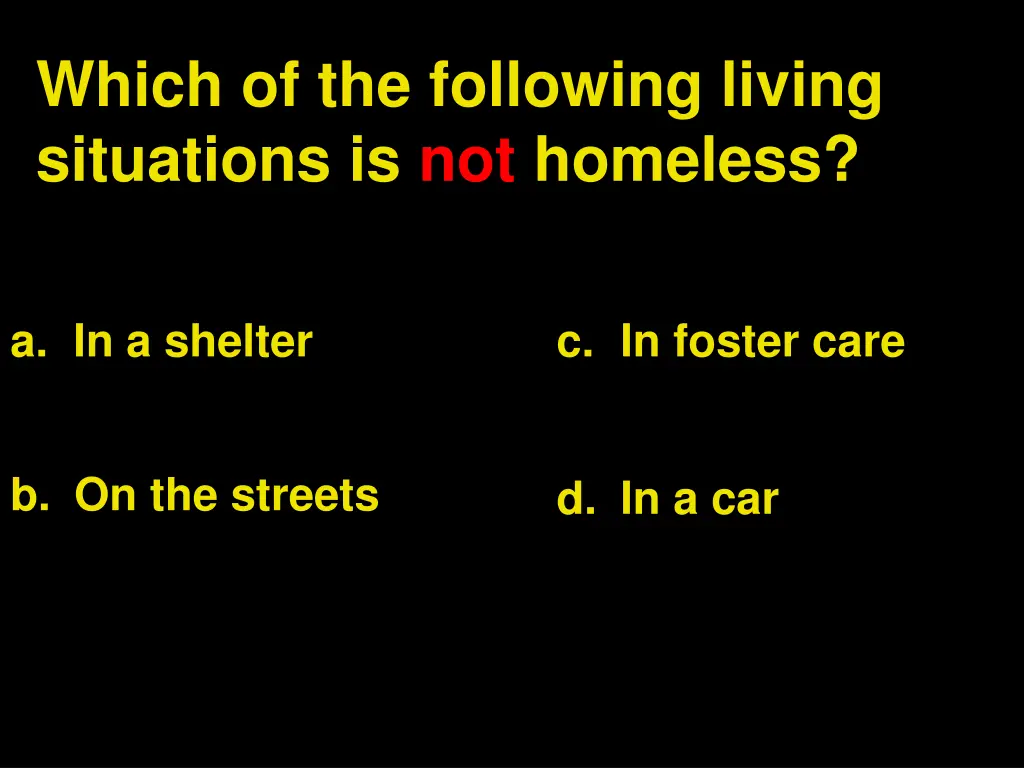 which of the following living situations 1
