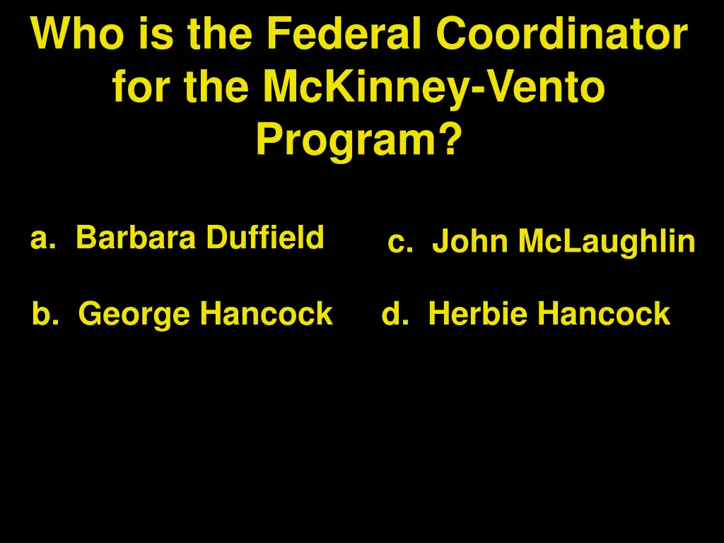 who is the federal coordinator for the mckinney