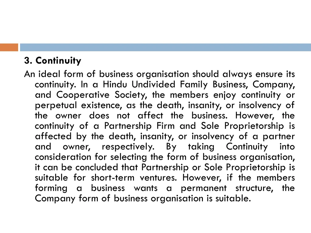 3 continuity an ideal form of business