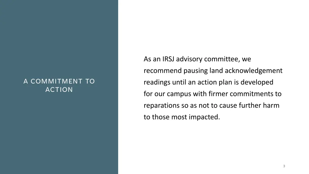 as an irsj advisory committee we recommend