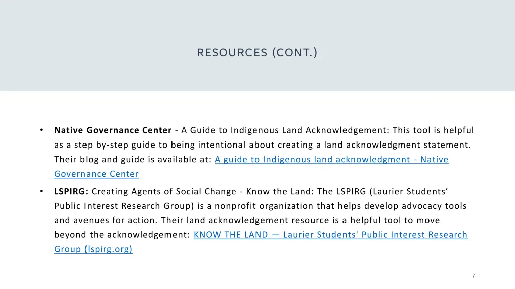 resources cont
