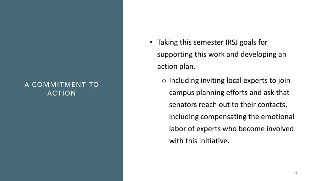 taking this semester irsj goals for