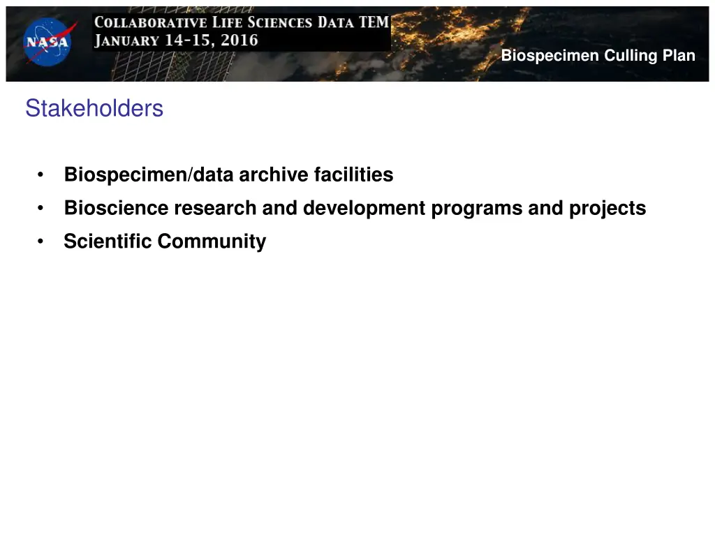 biospecimen culling plan 12
