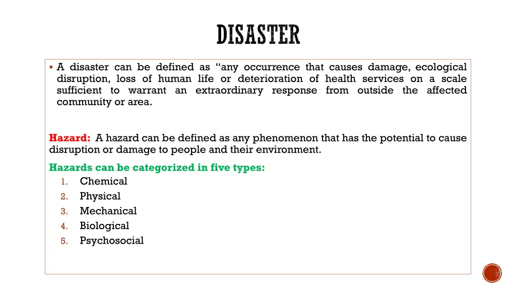 disaster