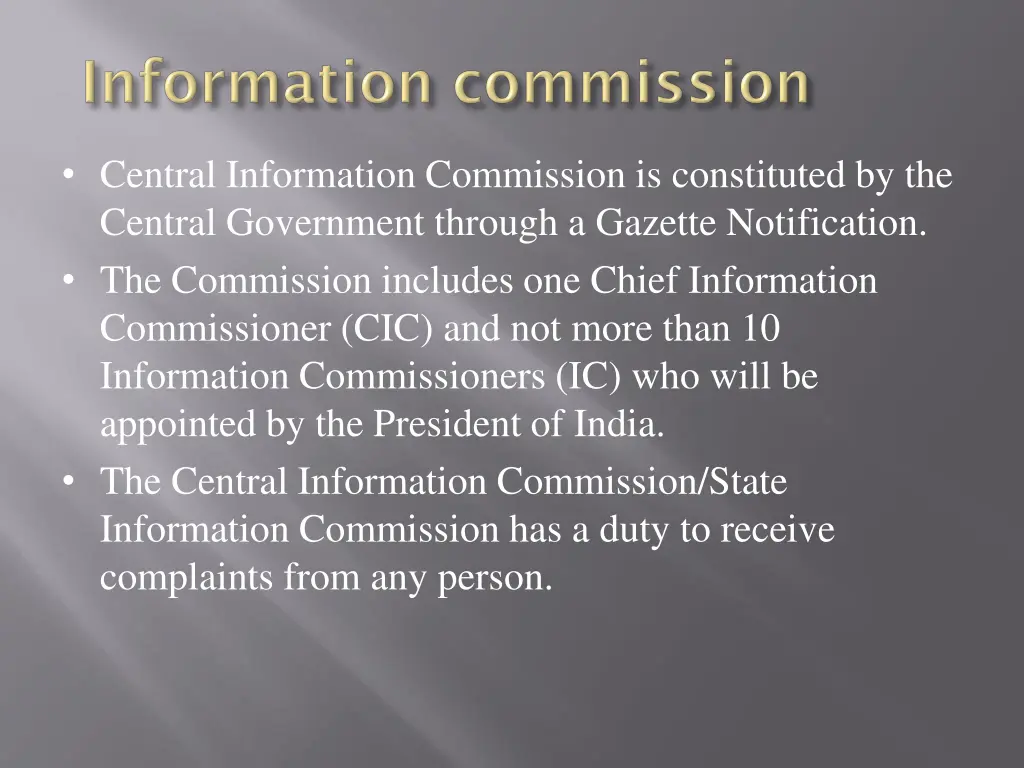central information commission is constituted