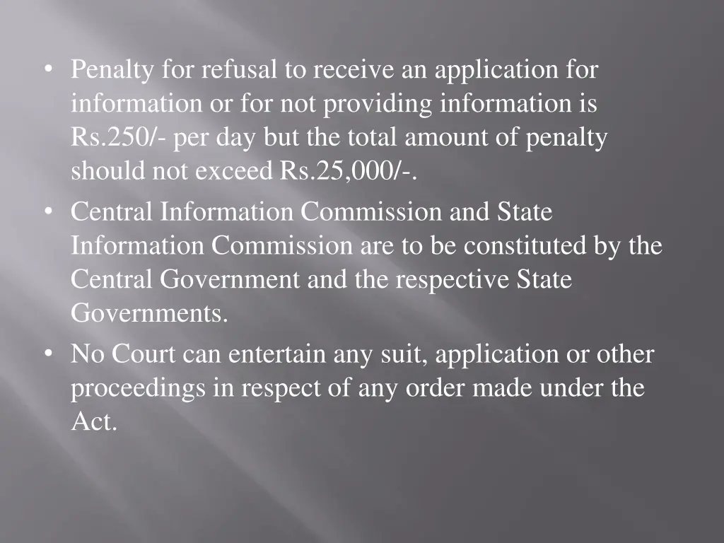penalty for refusal to receive an application
