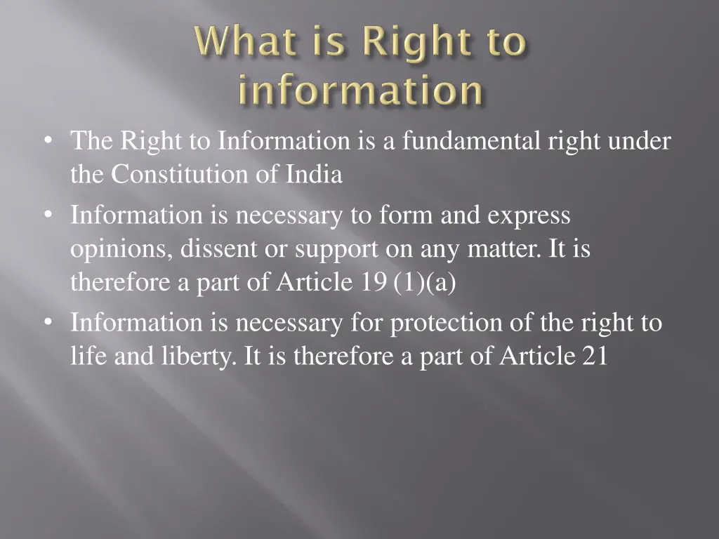 the right to information is a fundamental right