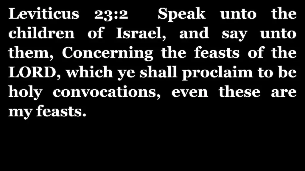 leviticus 23 2 speak unto the children of israel