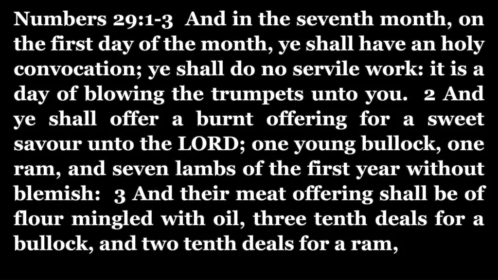 numbers 29 1 3 and in the seventh month 1