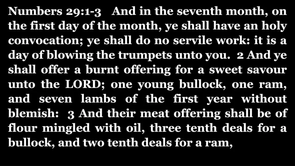 numbers 29 1 3 and in the seventh month