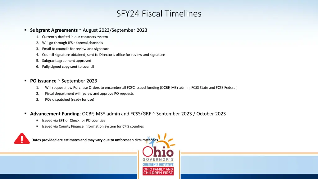 sfy24 fiscal timelines