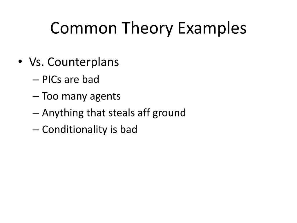 common theory examples