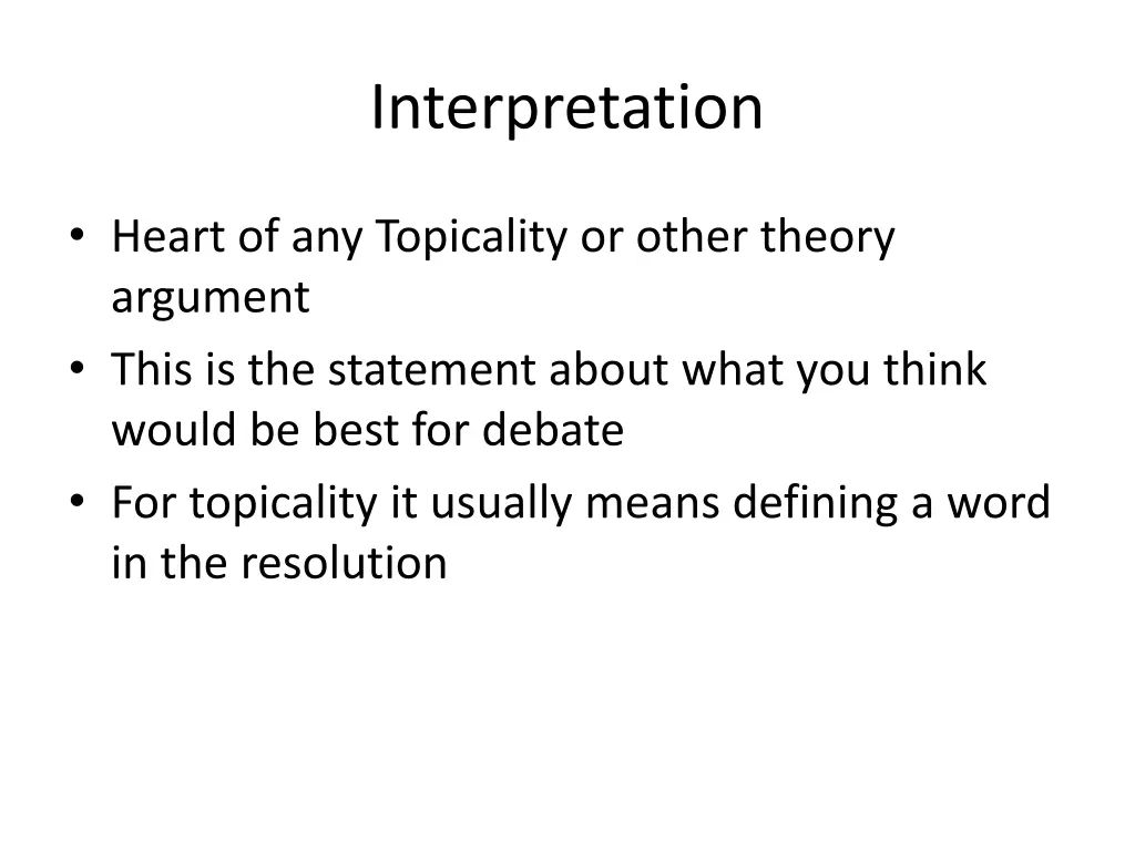 interpretation