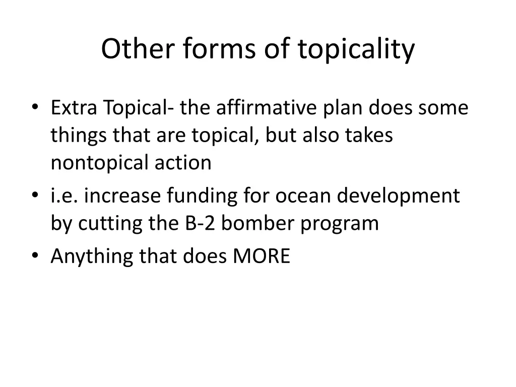 other forms of topicality